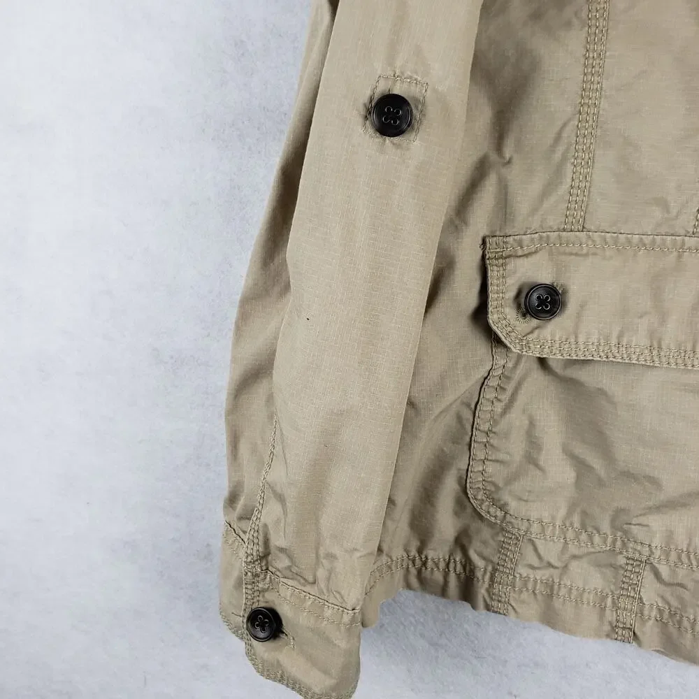 Eddie Bauer Men's L‎ Utility Jacket Beige Tan Utilitarian Gorpcore Lightweight